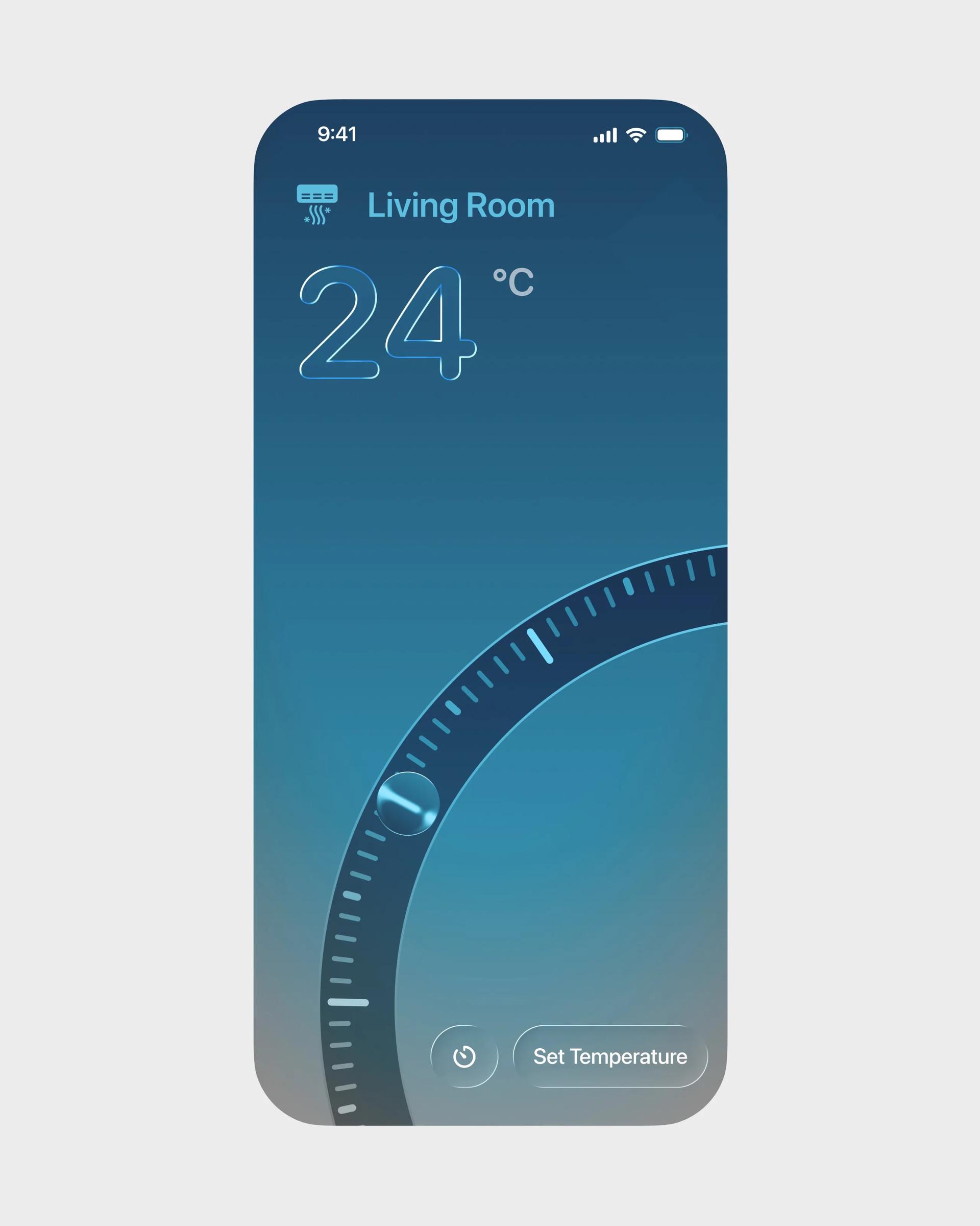 Temperature as a material. by @MoizArshi29 — liquid glass ui reference