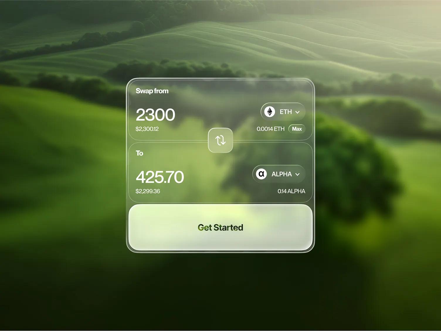Swap box liquid glass by Serhii Antoniuk — liquid glass ui reference