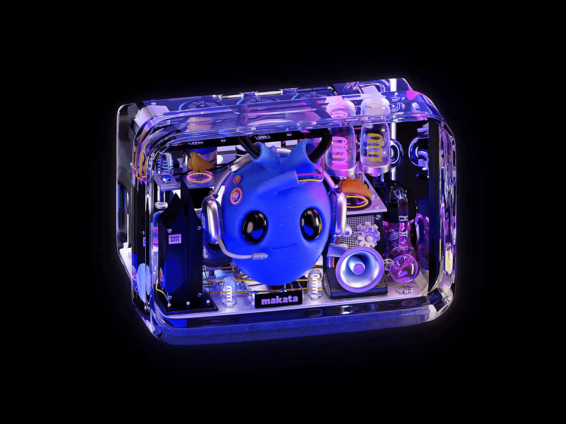 3D TV - Heart beat by Makata Studio — liquid glass art reference