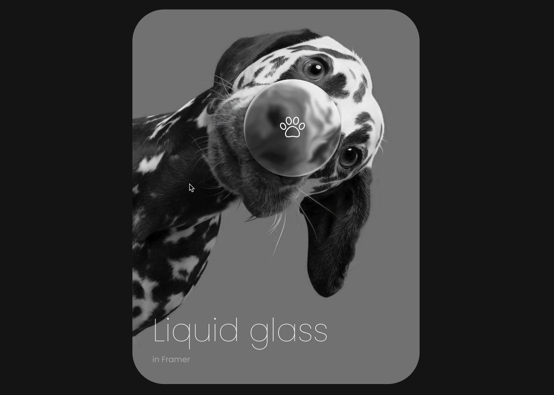 Liquid glass effect in Framer by Victoria® — liquid glass ui reference