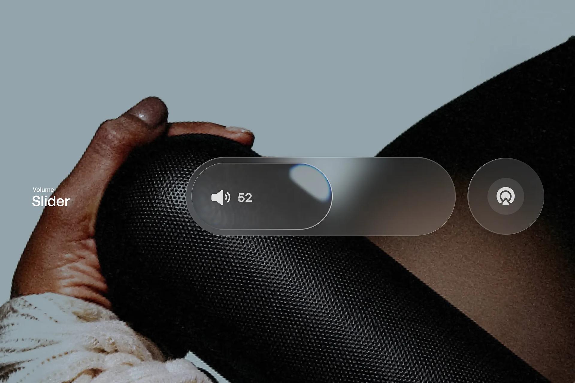 Liquid Glass - Slider Concept(Volume) by sanoj sunny — liquid glass ui reference