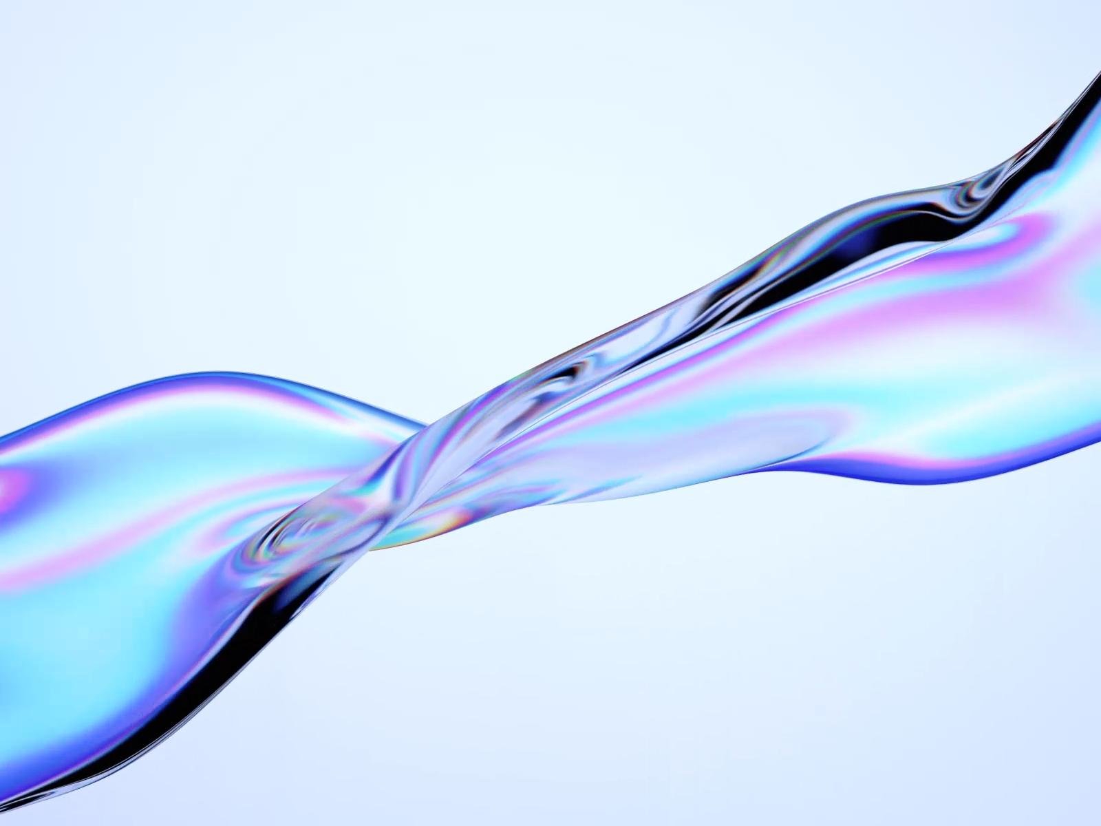 Iridescent shape by Aleksei Vasileika — liquid glass art reference