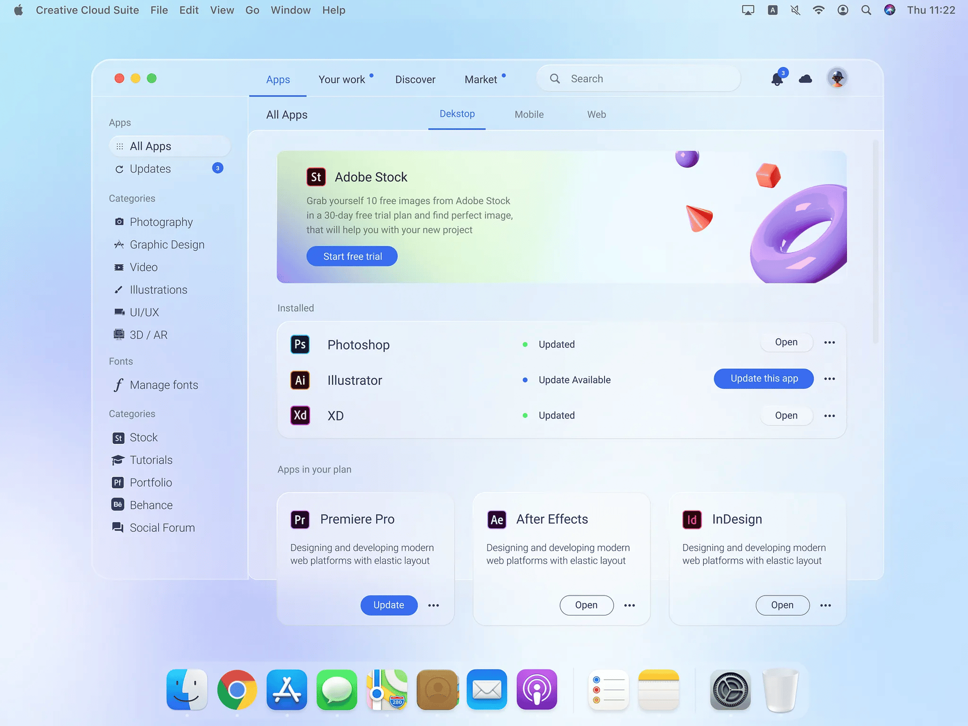 Glassmorphism Big Sur Creative Cloud App Redesign Light Mode by Mikołaj Gałęziowski — liquid glass ui reference
