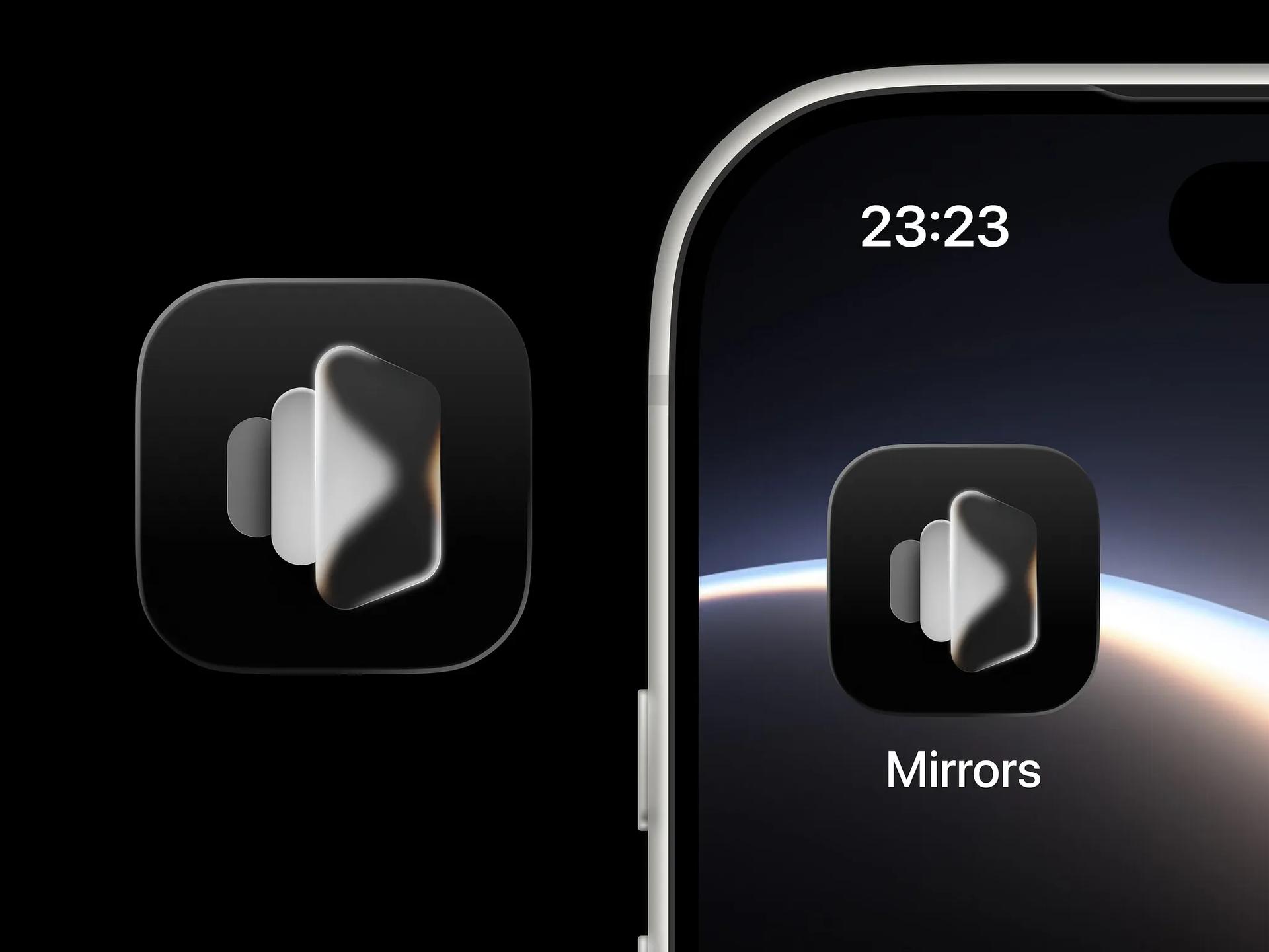 App icon design | Liquid glass | Minimal by ktnr.23 — liquid glass ui reference