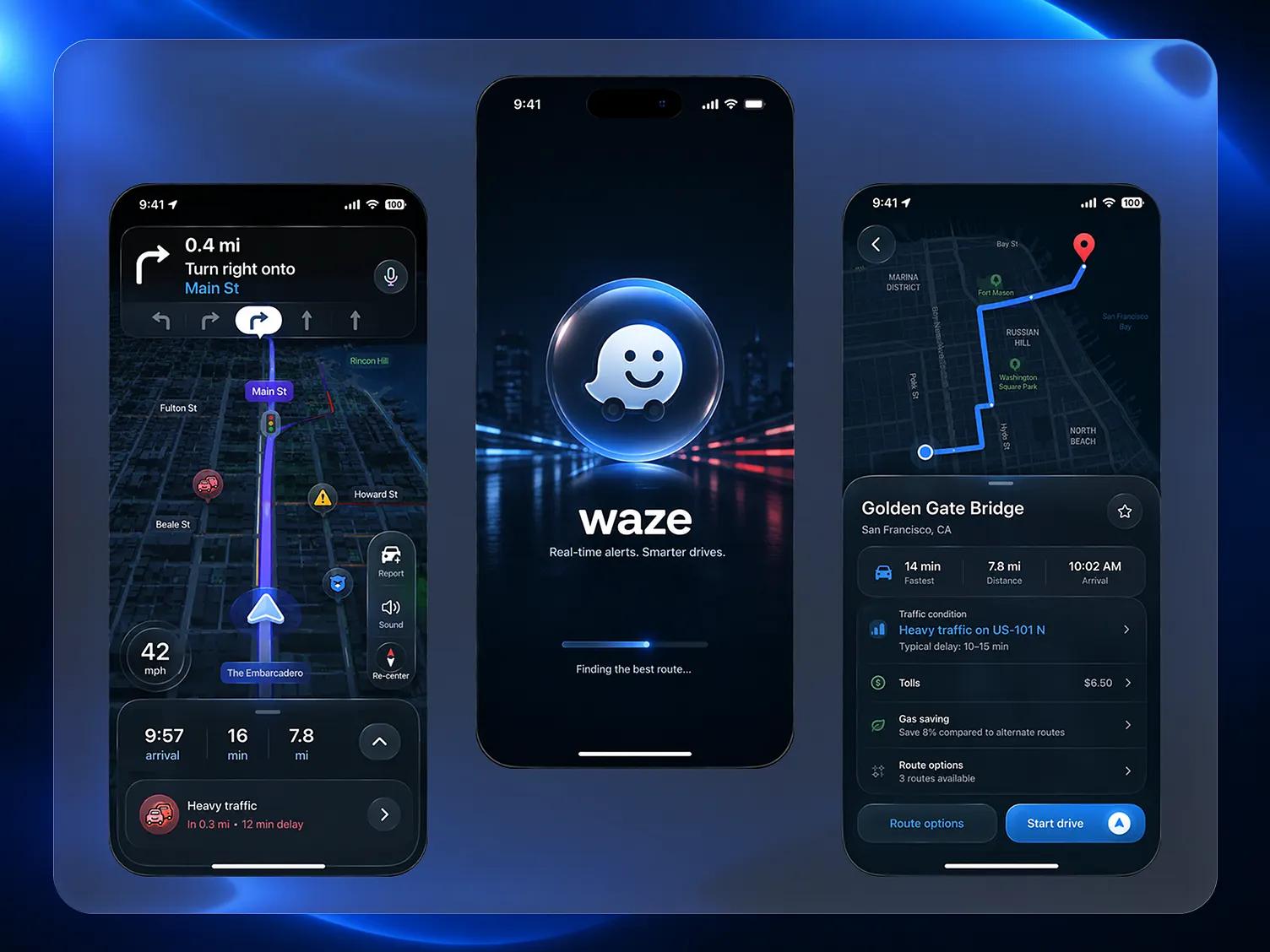Waze - Reimagined with Apple's Liquid Glass Design Language by Fawaz — liquid glass ui reference