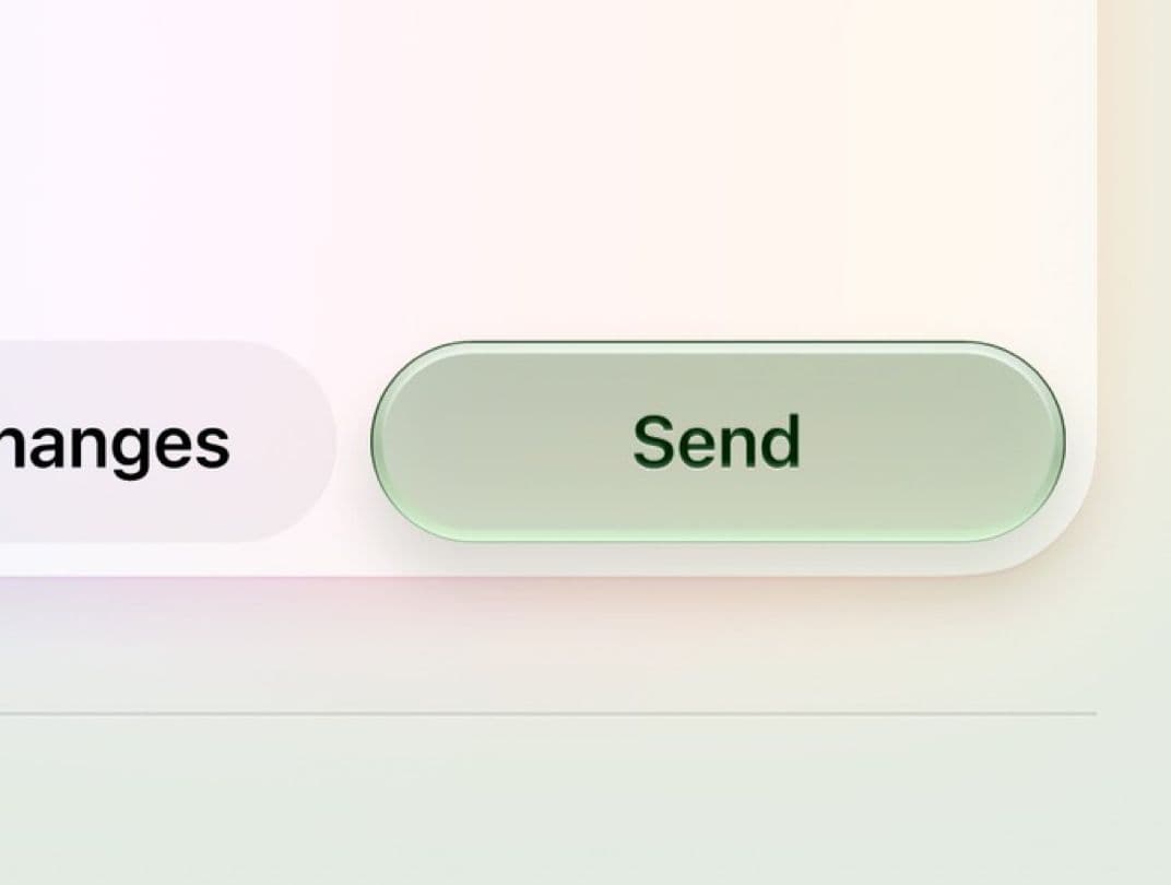 glass green button by Enrico — liquid glass ui reference