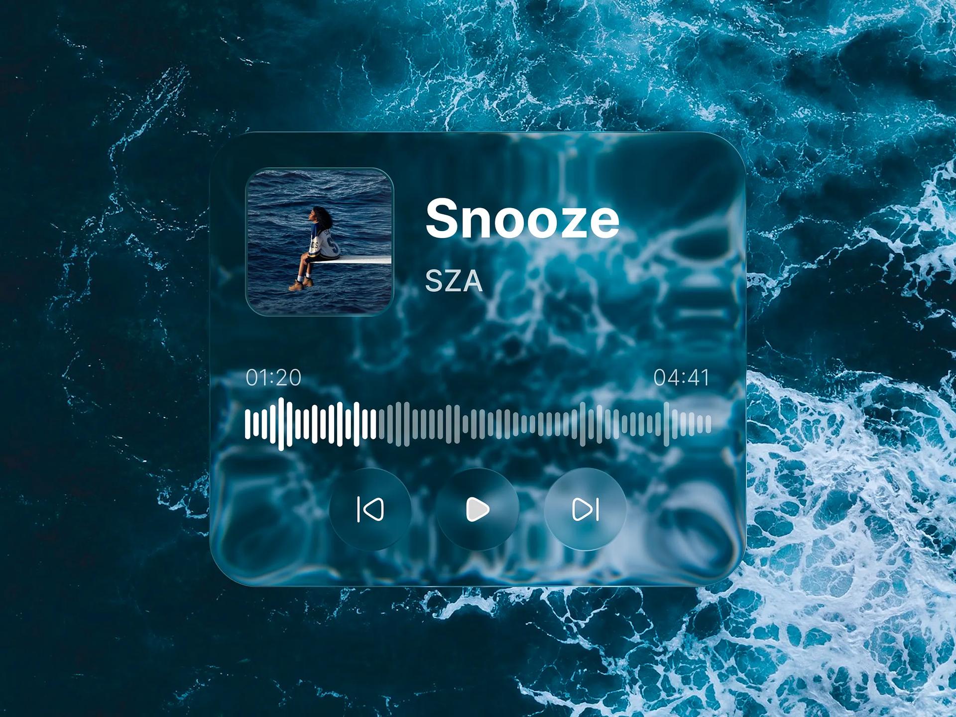 Audio Player Card Design - Liquid Glass Effect by Yefi Chlara — liquid glass ui reference