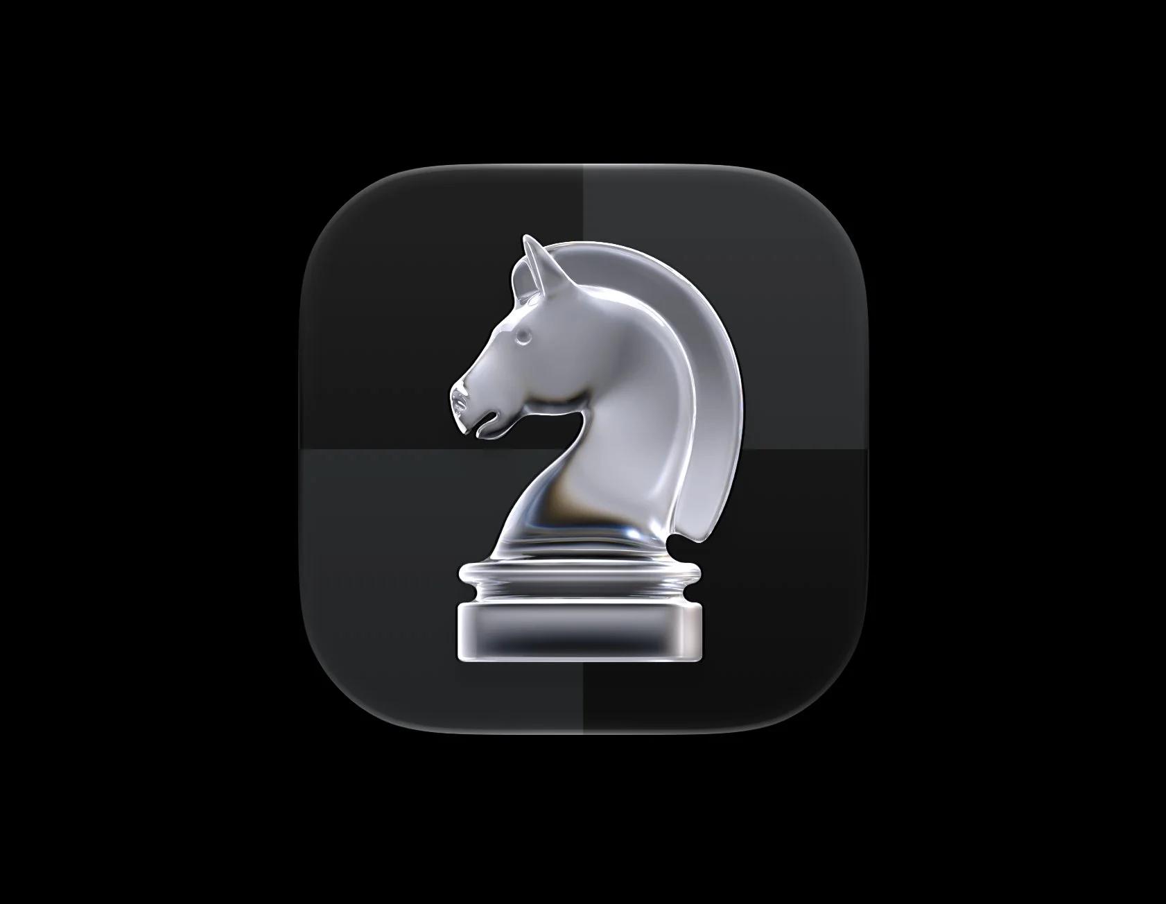 Chess App Icon by Apple — liquid glass art reference