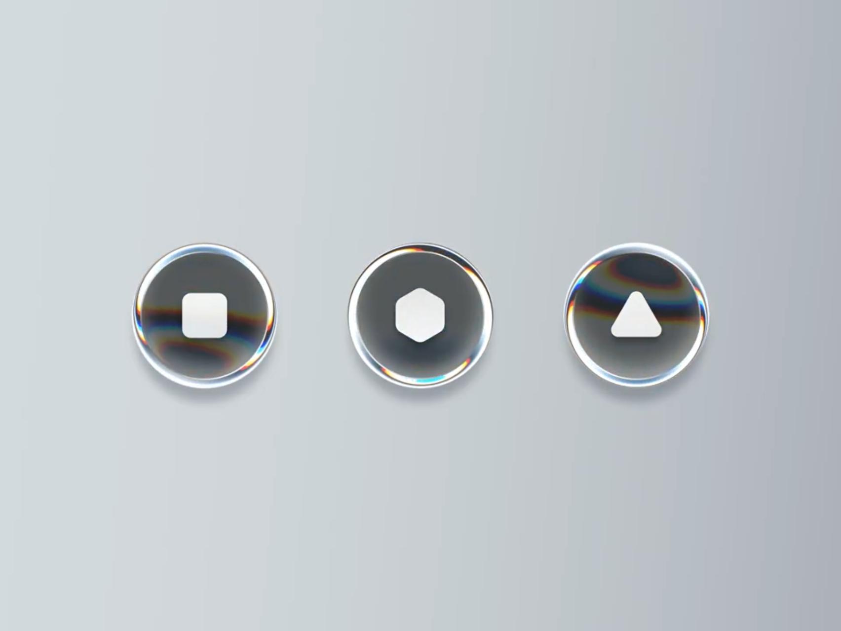Shader Glass Buttons by Tran Mau Tri Tam — liquid glass art reference