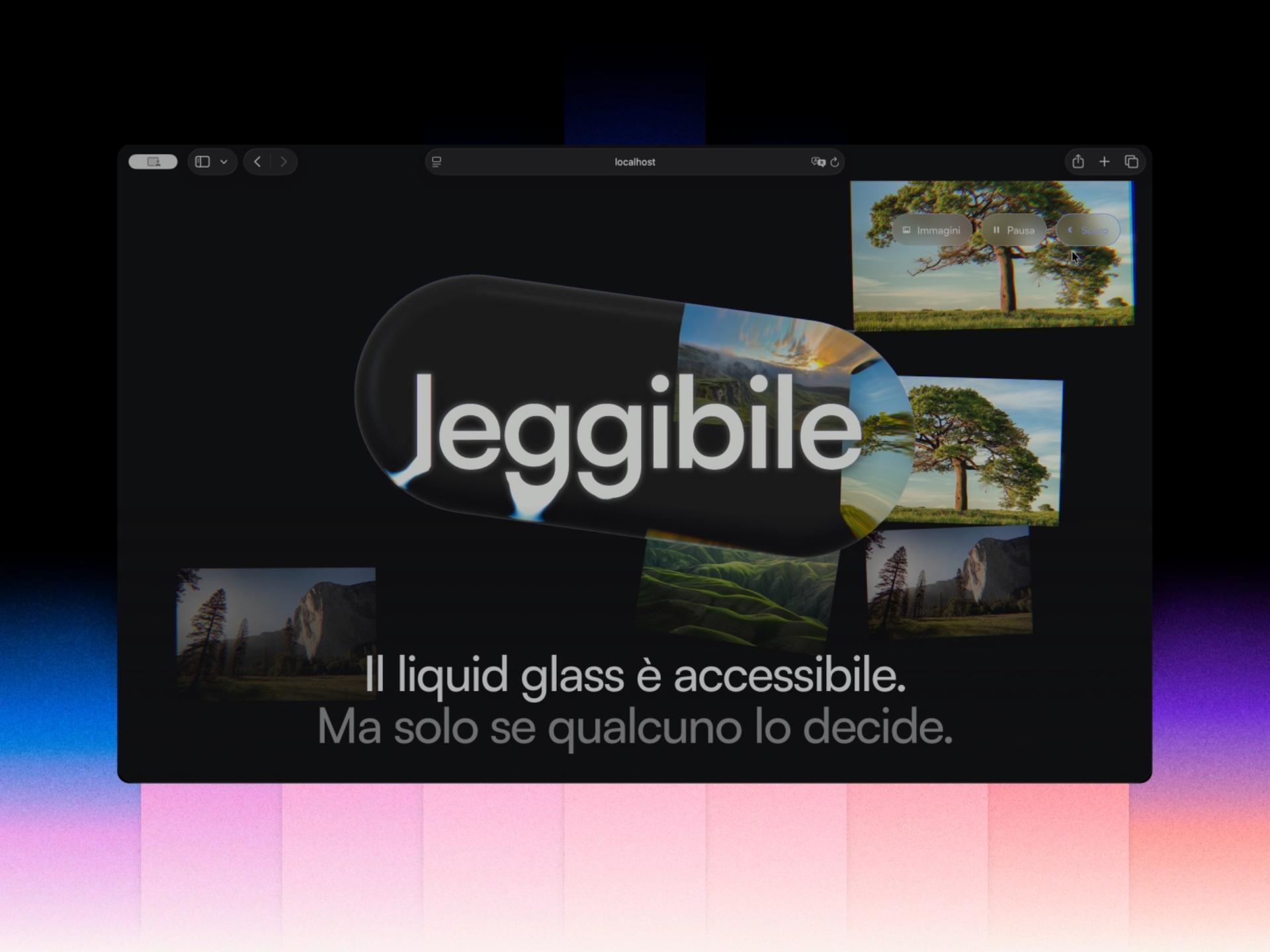 Liquid Glass component - Dynamo Caffeina by Alessandro Gori — liquid glass ui reference