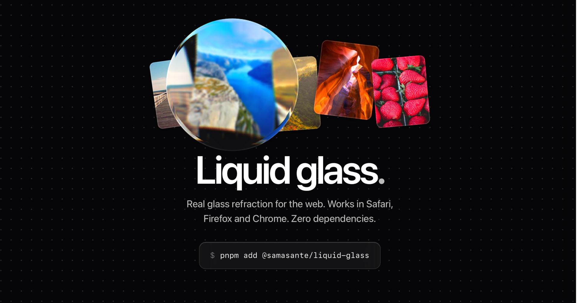 Real liquid glass for the web