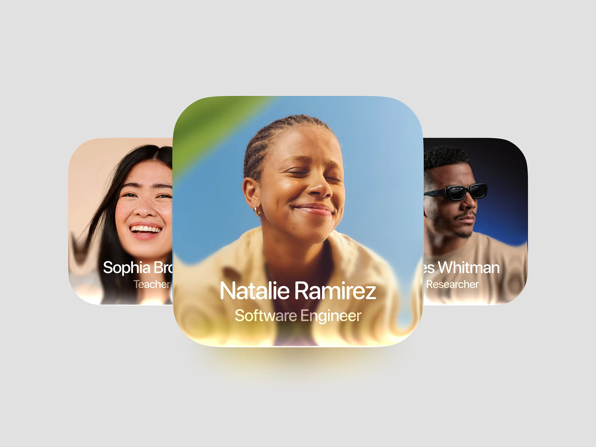 Liquid Glass Profile Cards