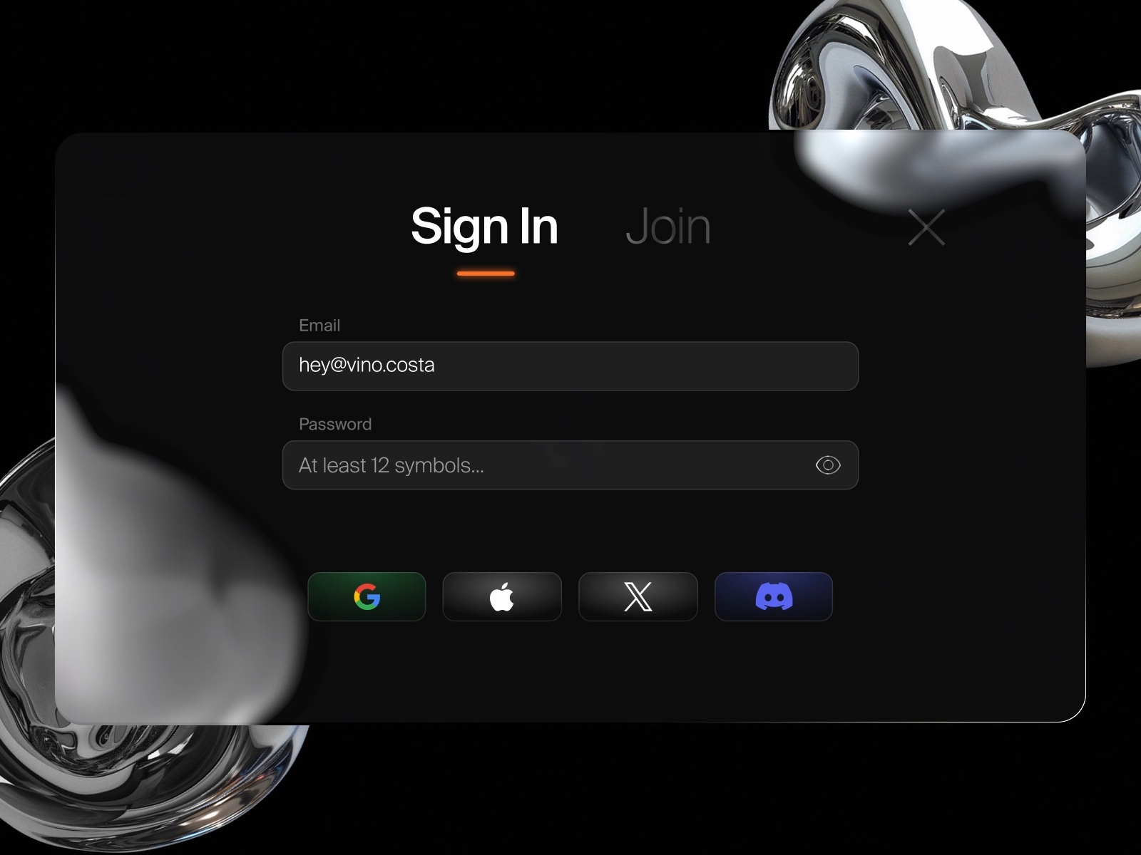 Liquid Glass UI Modal Window