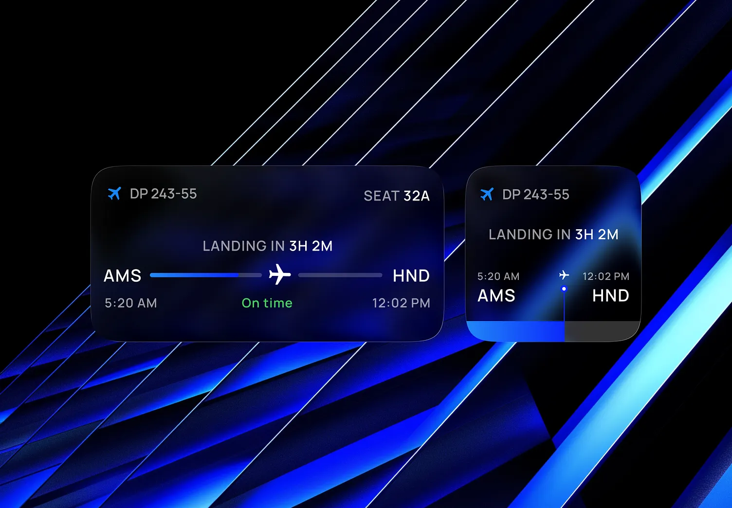 Liquid Glass Flight Widgets
