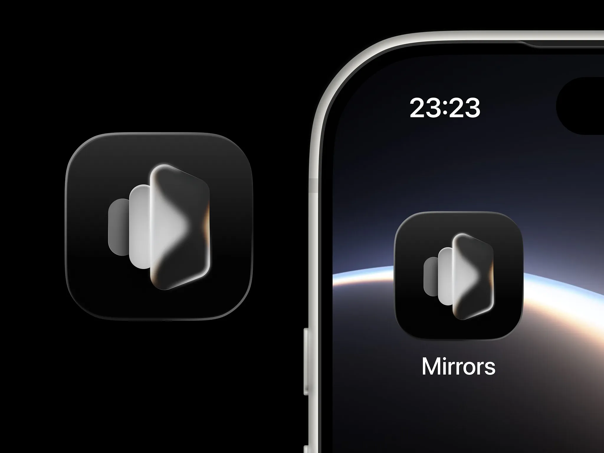 App icon design | Liquid glass | Minimal by ktnr.23 — liquid glass ui reference